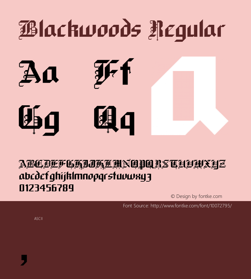 Blackwoods Regular Unknown图片样张