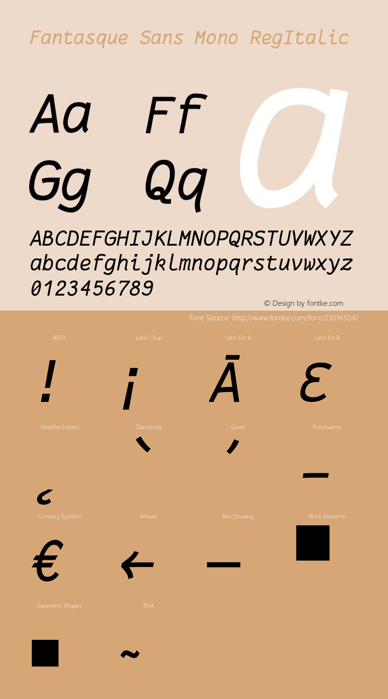 Fantasque Sans Mono Regular Italic Version 1.6.3图片样张