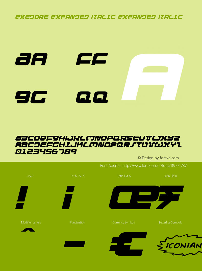 Exedore Expanded Italic Expanded Italic 001.000图片样张