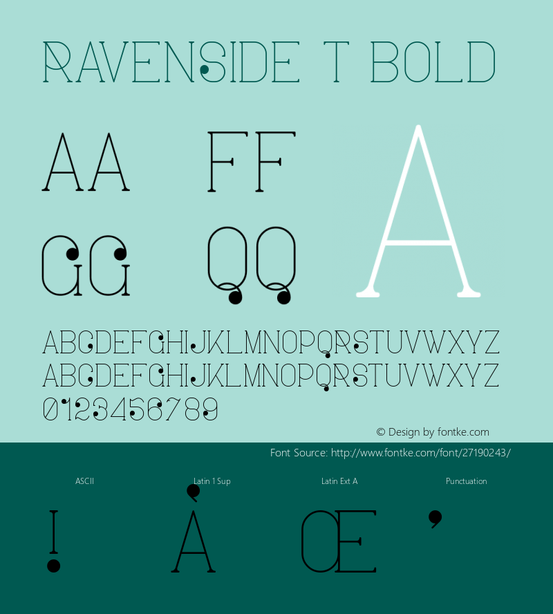 Ravenside T Bold Version 1.002;Fontself Maker 3.0.0-3图片样张