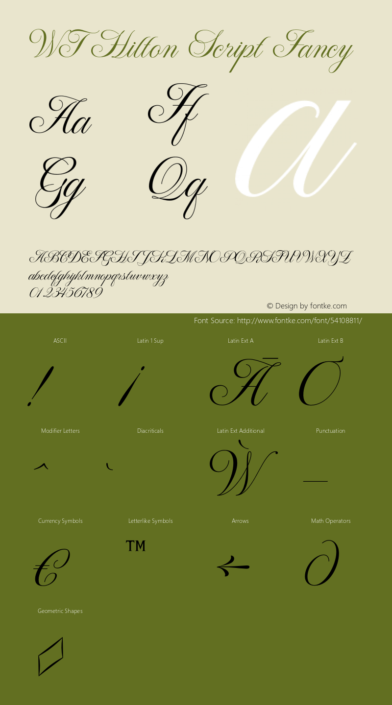 WT Hilton Script Fancy Version 1.000;hotconv 1.0.109;makeotfexe 2.5.65596图片样张