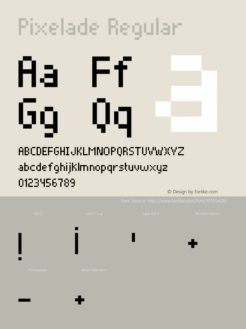 Pixelade Regular Macromedia Fontographer 4.1.5 18/7/01图片样张