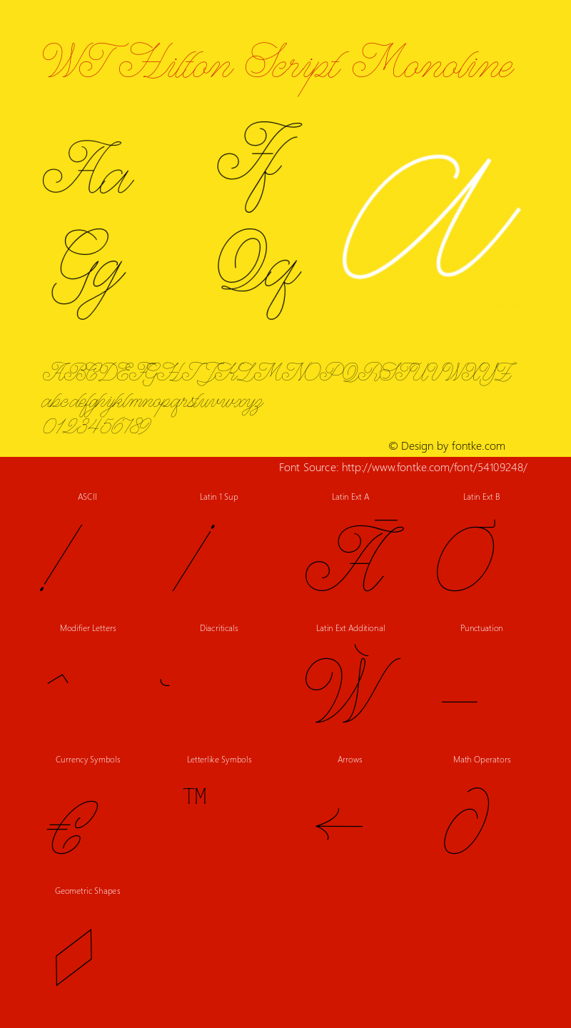 WT Hilton Script Monoline Version 1.000;hotconv 1.0.109;makeotfexe 2.5.65596图片样张