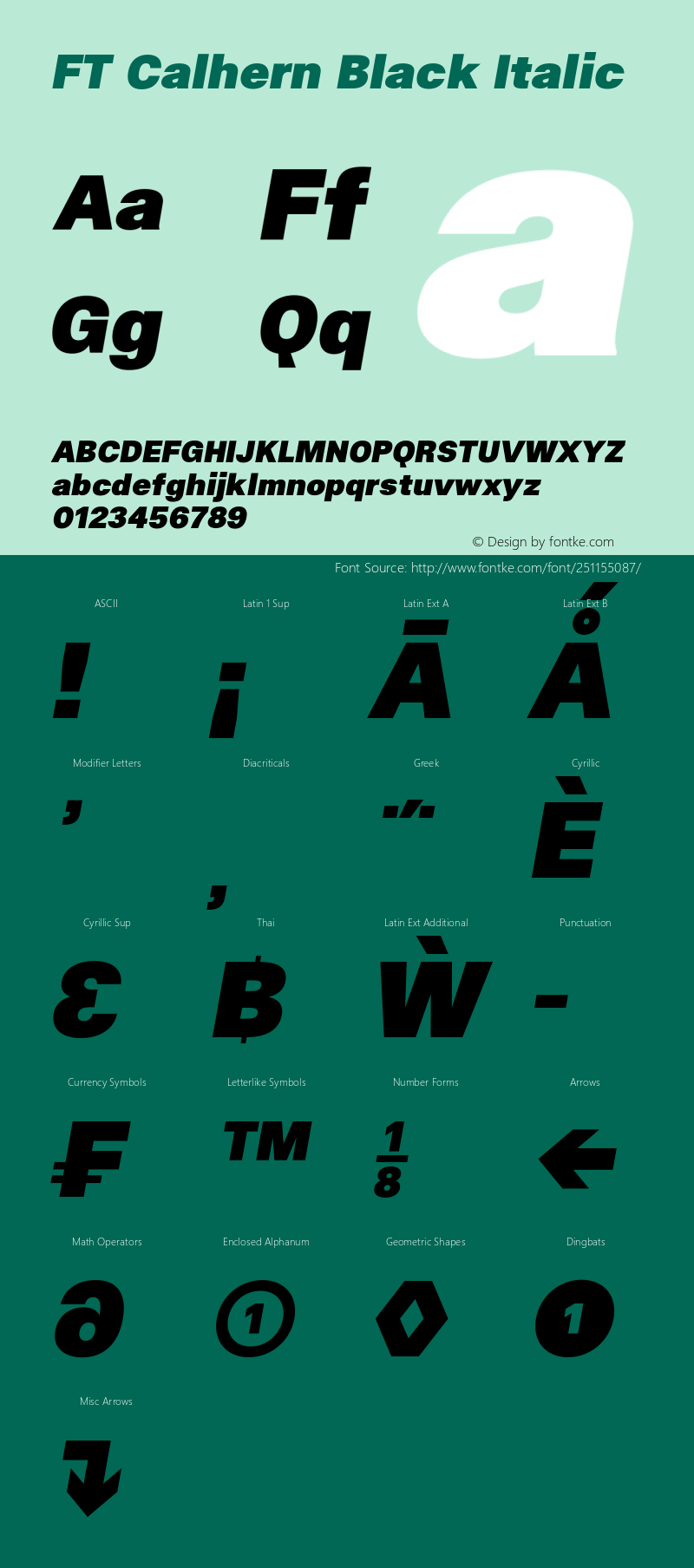 FT Calhern Black Italic Version 1.001;Glyphs 3.1.2 (3151)图片样张