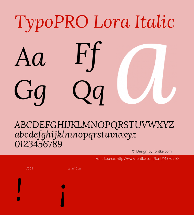 TypoPRO Lora Italic Version 1.014图片样张