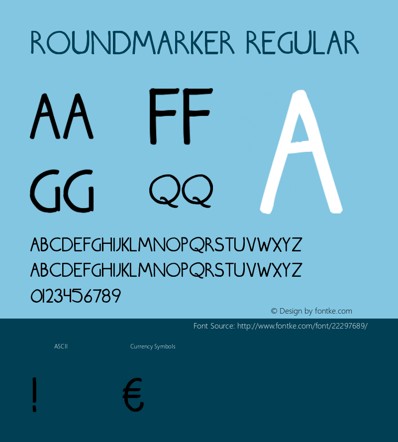 Roundmarker-Regular Version 1.000;PS 001.001;hotconv 1.0.56图片样张