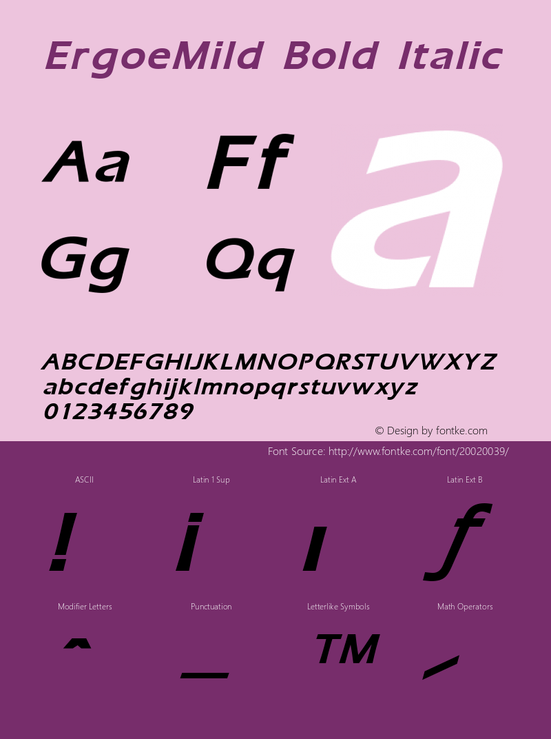 ErgoeMild Bold Italic Altsys Fontographer 3.5  7/9/96图片样张