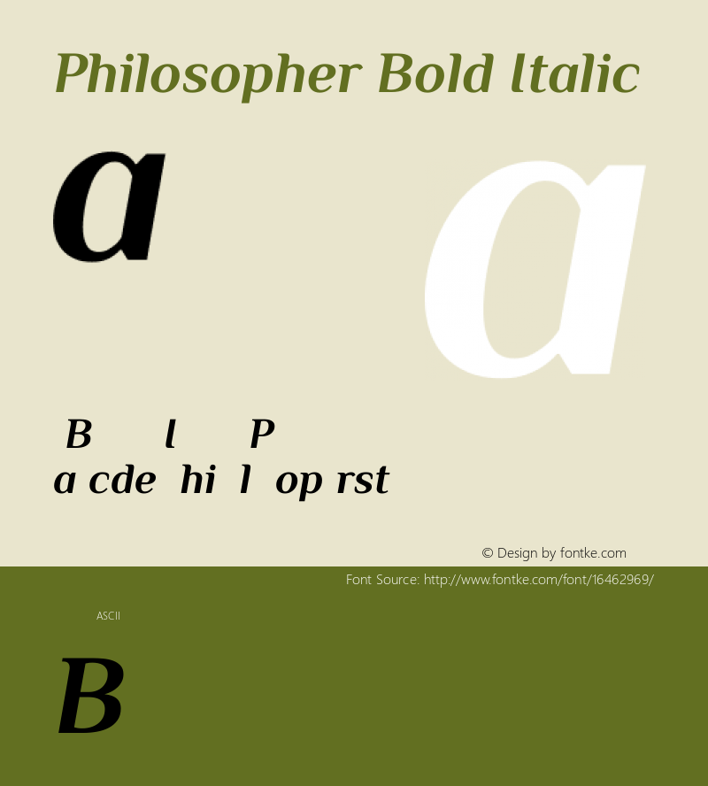 Philosopher Bold Italic Version 1.000图片样张