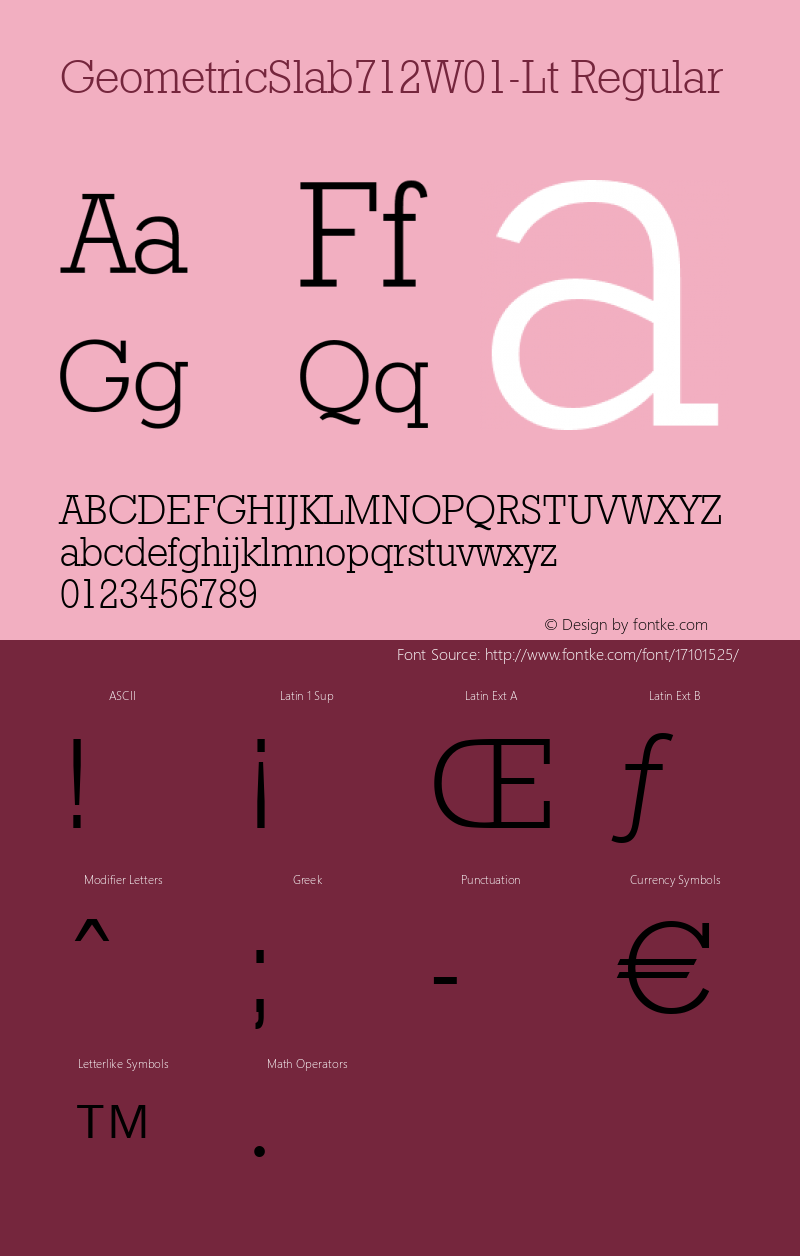 GeometricSlab712W01-Lt Regular Version 1.00图片样张