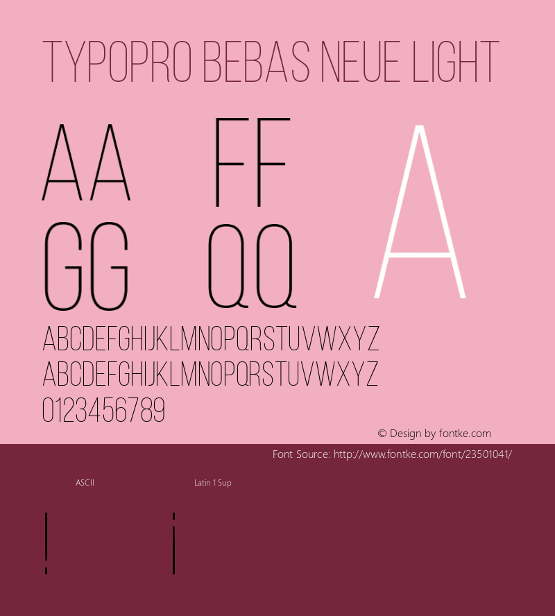 TypoPRO Bebas Neue Light Version 001.003图片样张