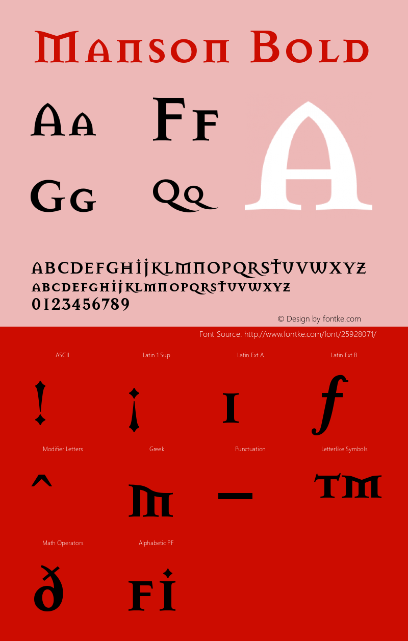 MansonBold Version 001.000图片样张