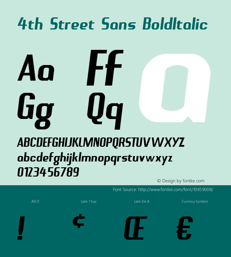 4th Street Sans BoldItalic Version 1.0图片样张