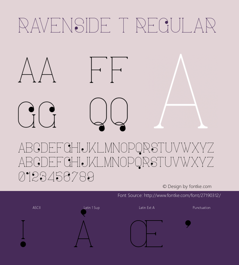 Ravenside T Regular Version 1.002;Fontself Maker 3.0.0-3图片样张