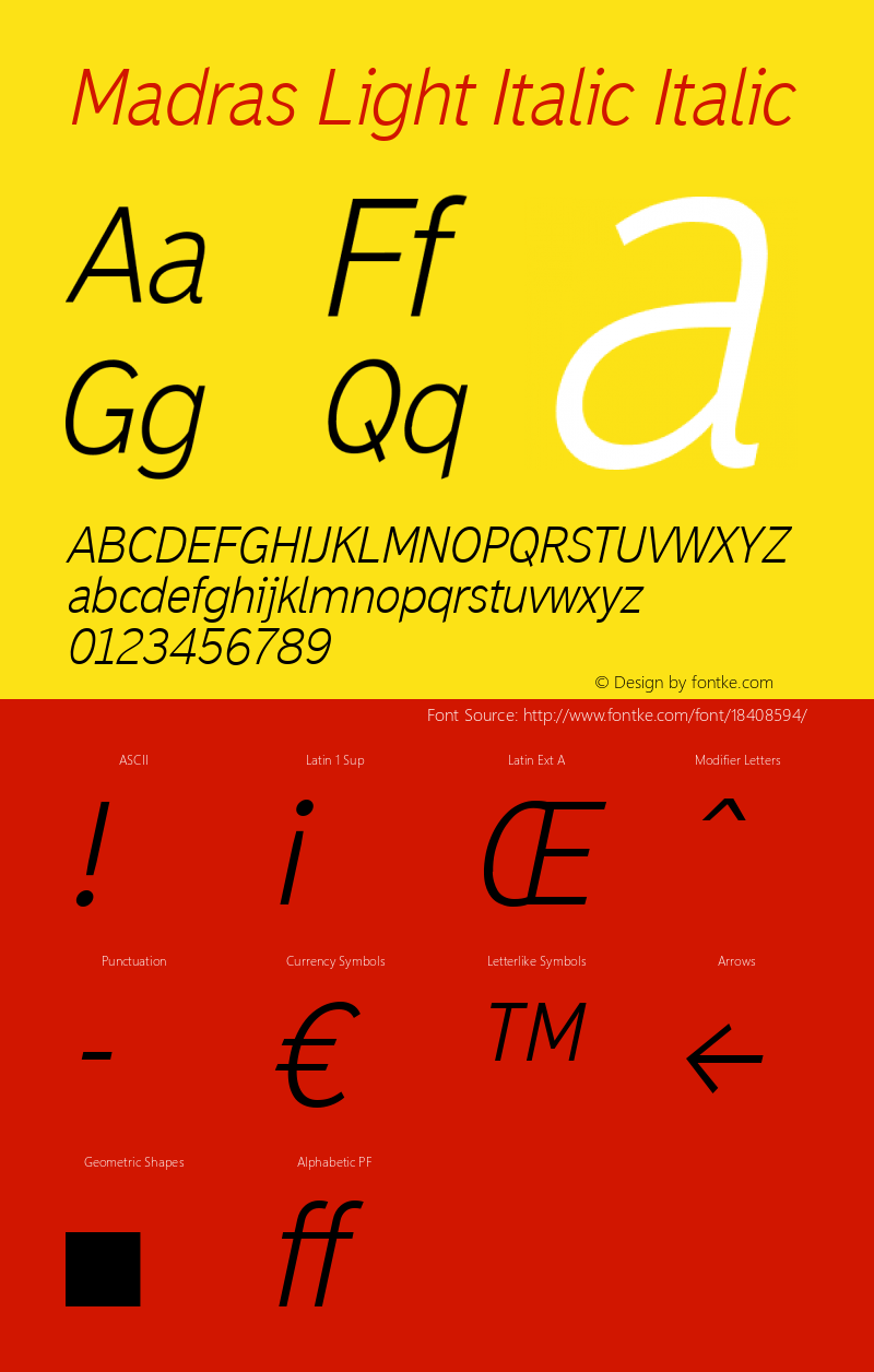 Madras Light Italic Italic Version 001.001图片样张