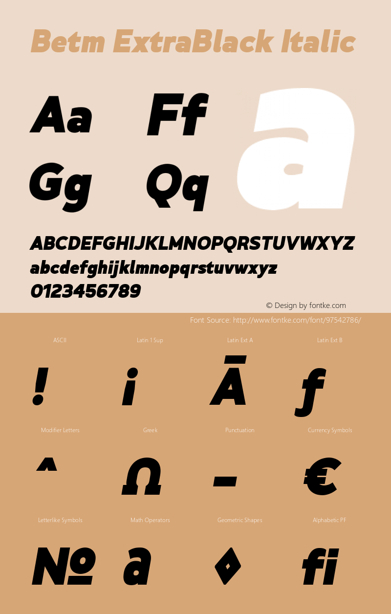 Betm ExtraBlack Italic 1.000图片样张