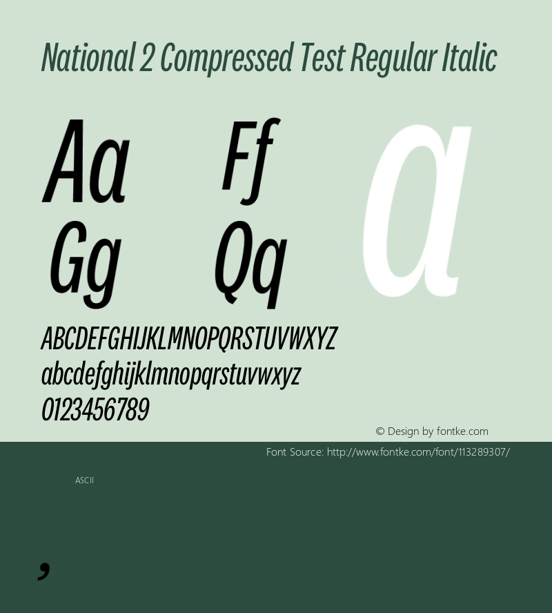 National2Comp-RegularItalicTest Version 1.004;hotconv 1.0.116;makeotfexe 2.5.65601;0图片样张