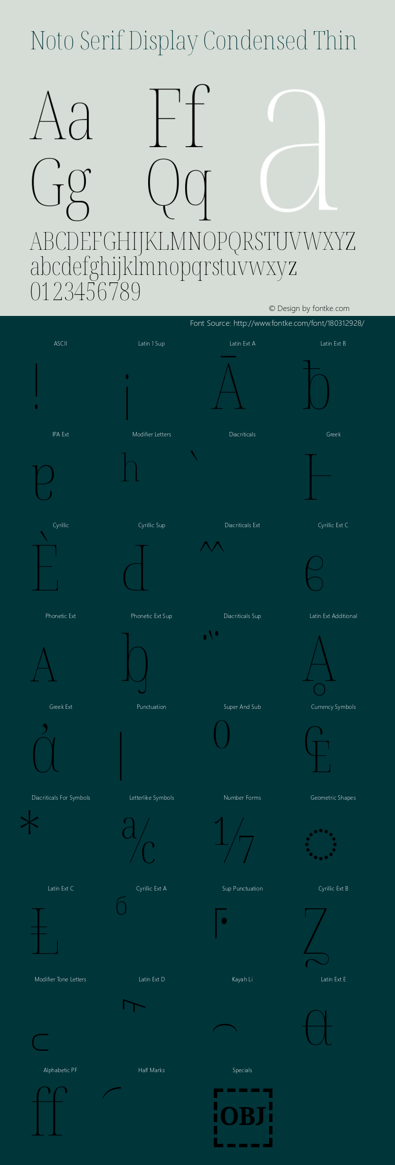 Noto Serif Display Condensed Thin Version 2.005图片样张