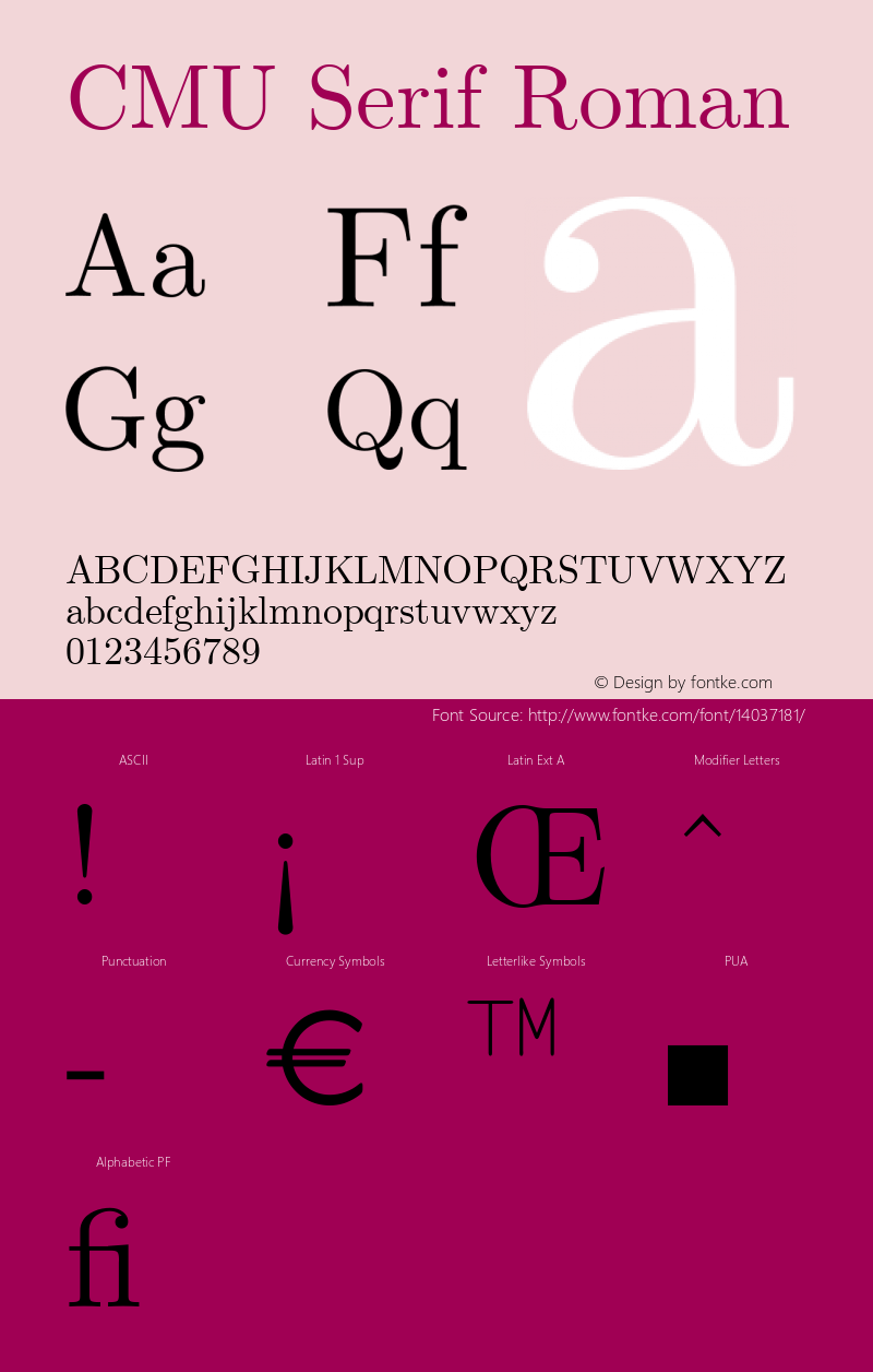 CMU Serif Roman Version 0.6.3图片样张