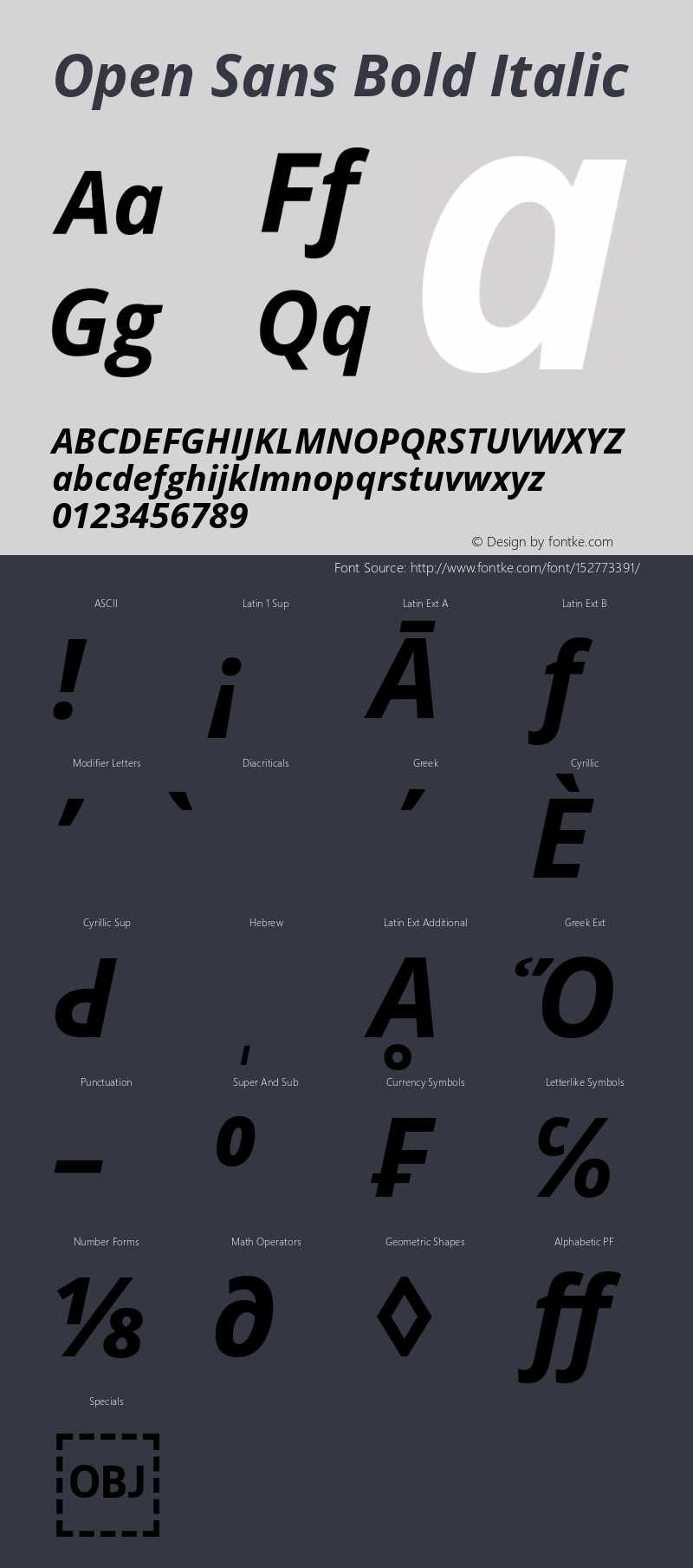 Open Sans Bold Italic Version 2.01图片样张