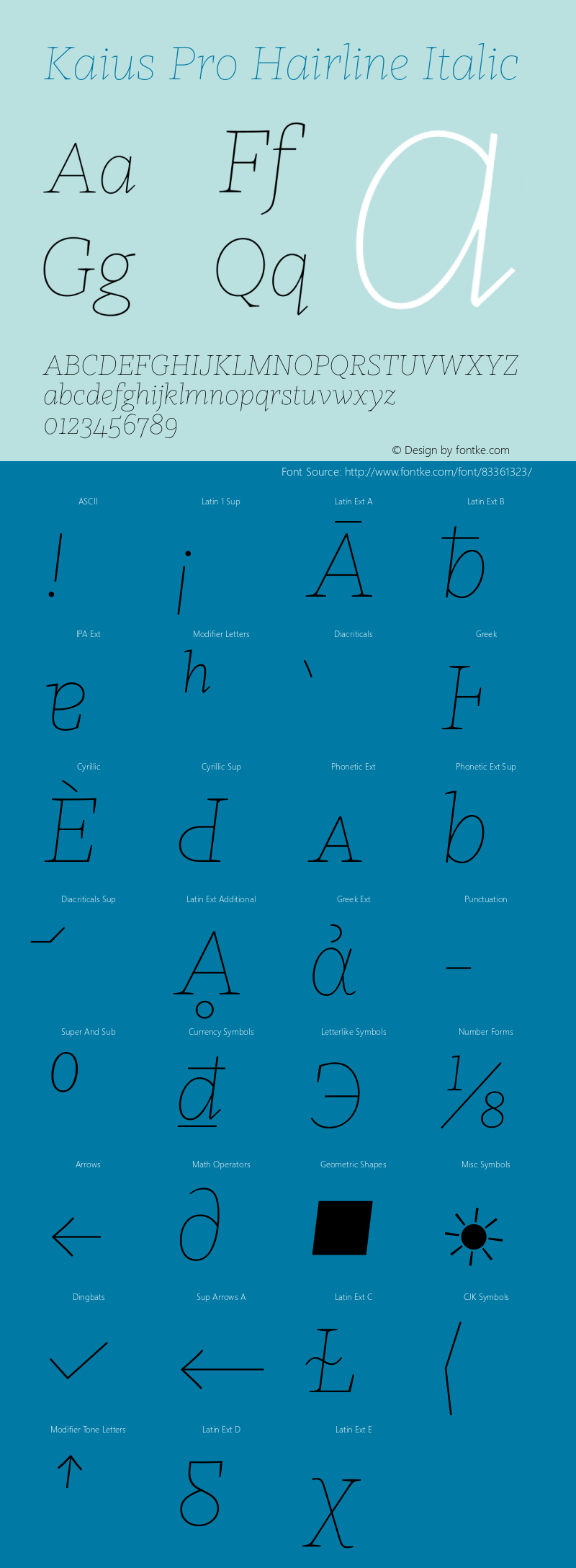 Kaius Pro Hairline Italic Version 1.000图片样张