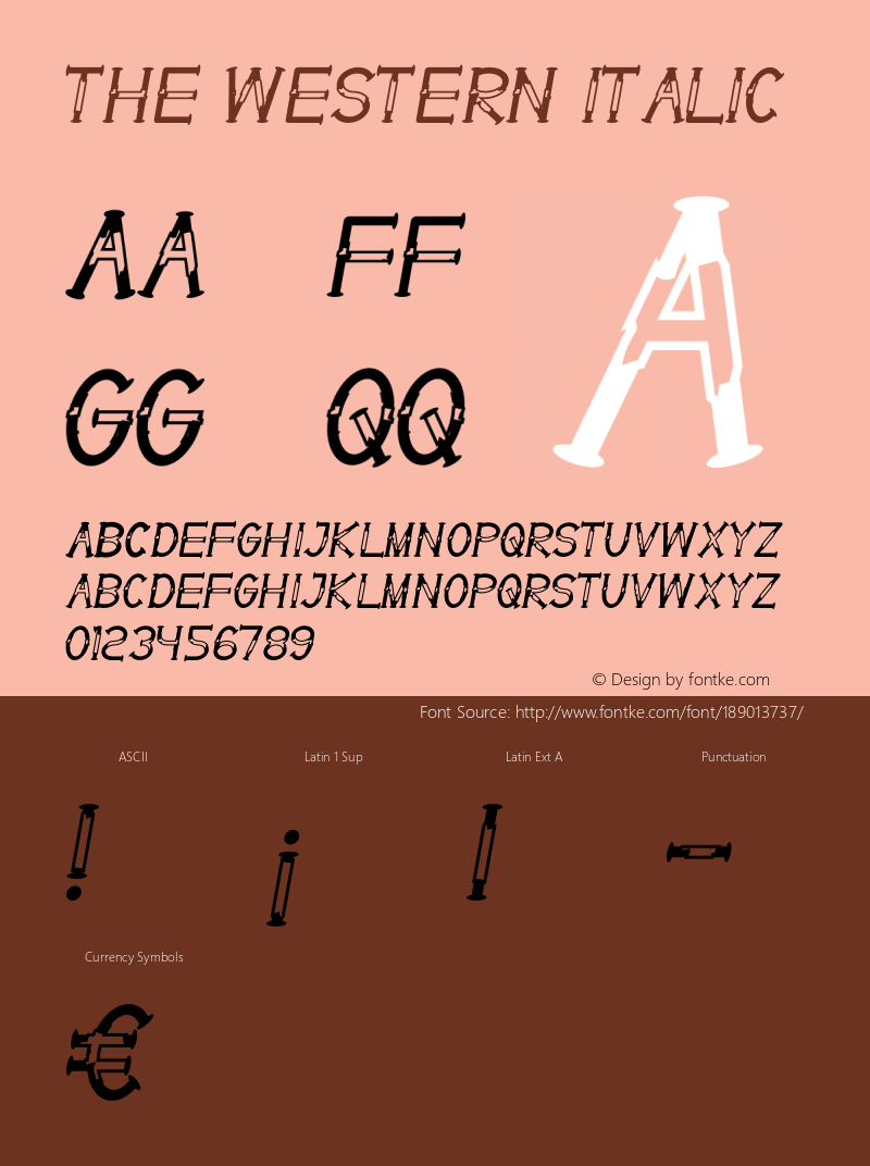 The Western Italic Version 1.004;Fontself Maker 3.5.4图片样张