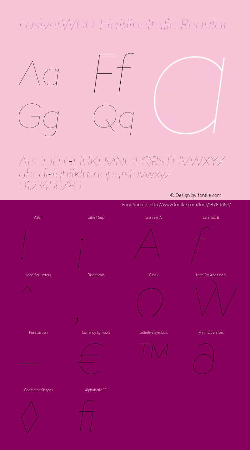 LasiverW00-HairlineItalic Regular Version 1.00图片样张