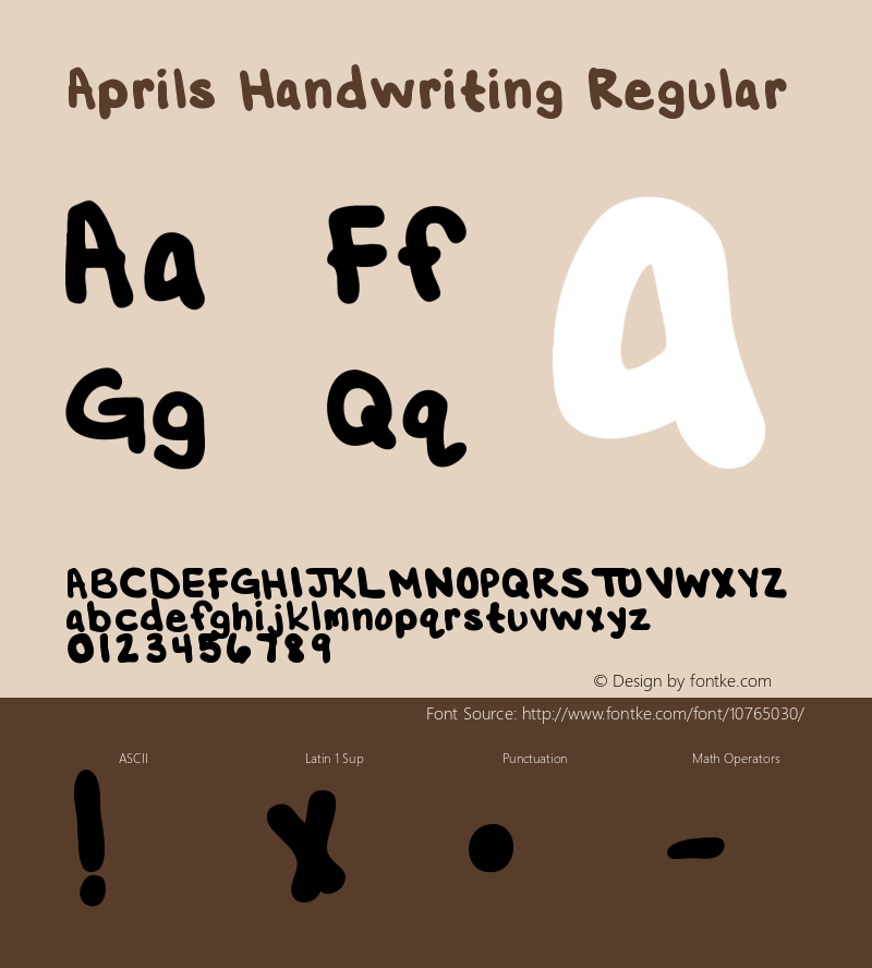 Aprils Handwriting Regular Version 1.000;PS 001.001;hotconv 1.0.56图片样张