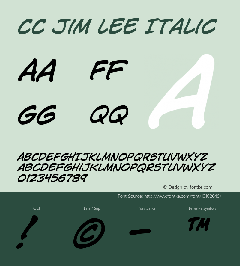 CC Jim Lee Italic 001.000图片样张