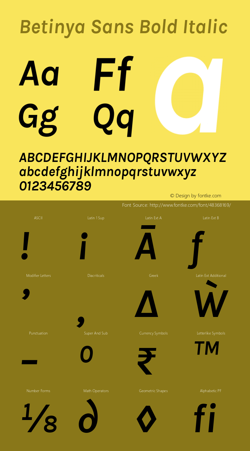 Betinya Sans Bold Italic Version 2.001;December 9, 2019;FontCreator 12.0.0.2547 64-bit; ttfautohint (v1.6)图片样张