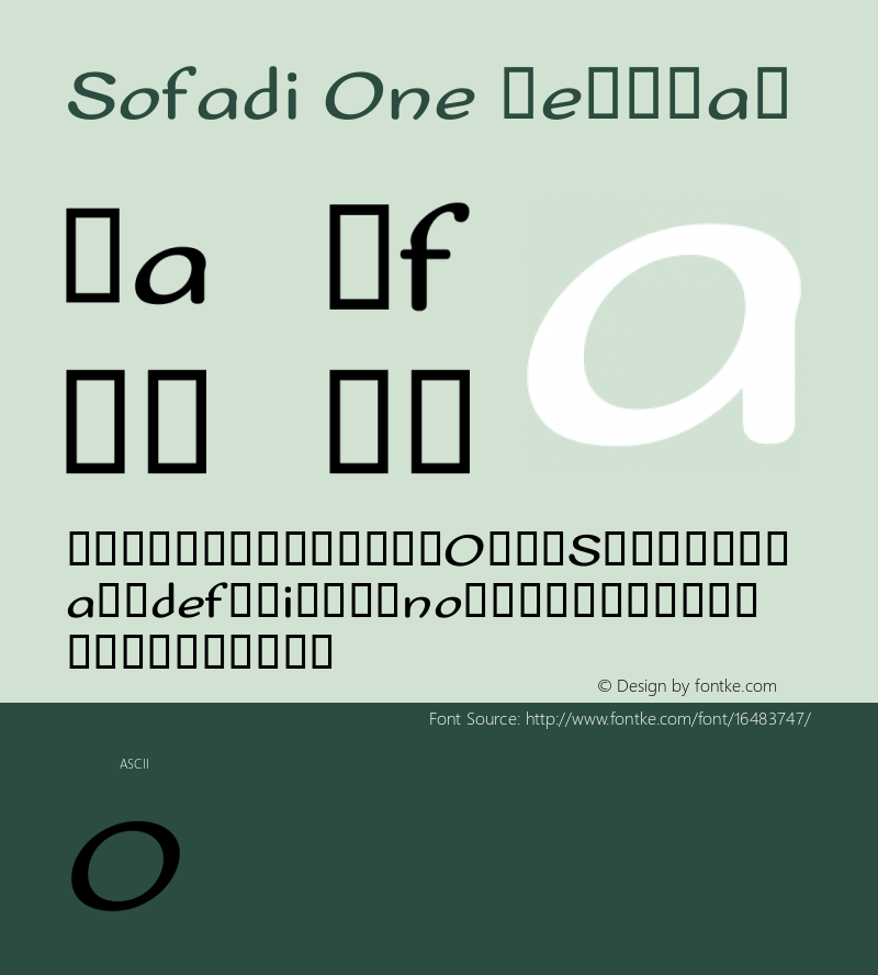 Sofadi One Regular Version 1.001图片样张