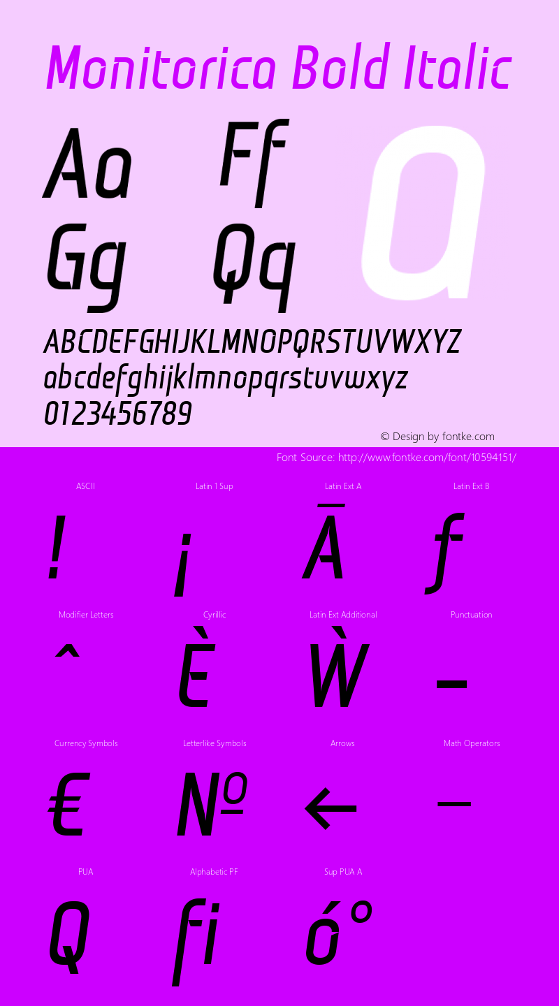 Monitorica Bold Italic 1.2; CC 4.0 BY-ND图片样张