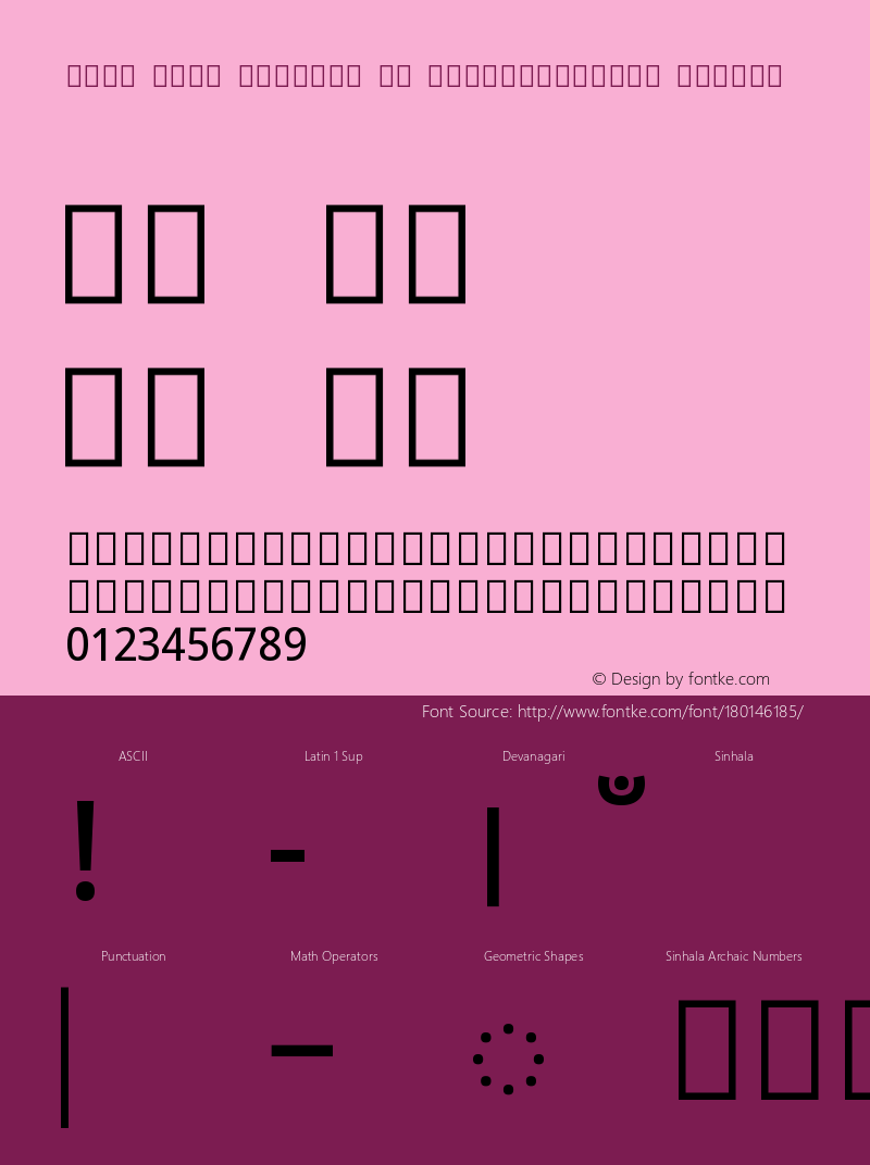 Noto Sans Sinhala UI SemiCondensed Medium Version 2.001图片样张