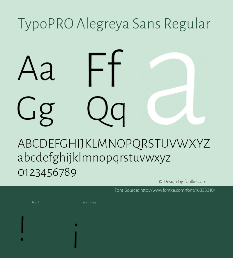 TypoPRO Alegreya Sans Regular Version 1.000;PS 001.000;hotconv 1.0.70;makeotf.lib2.5.58329 DEVELOPMENT图片样张