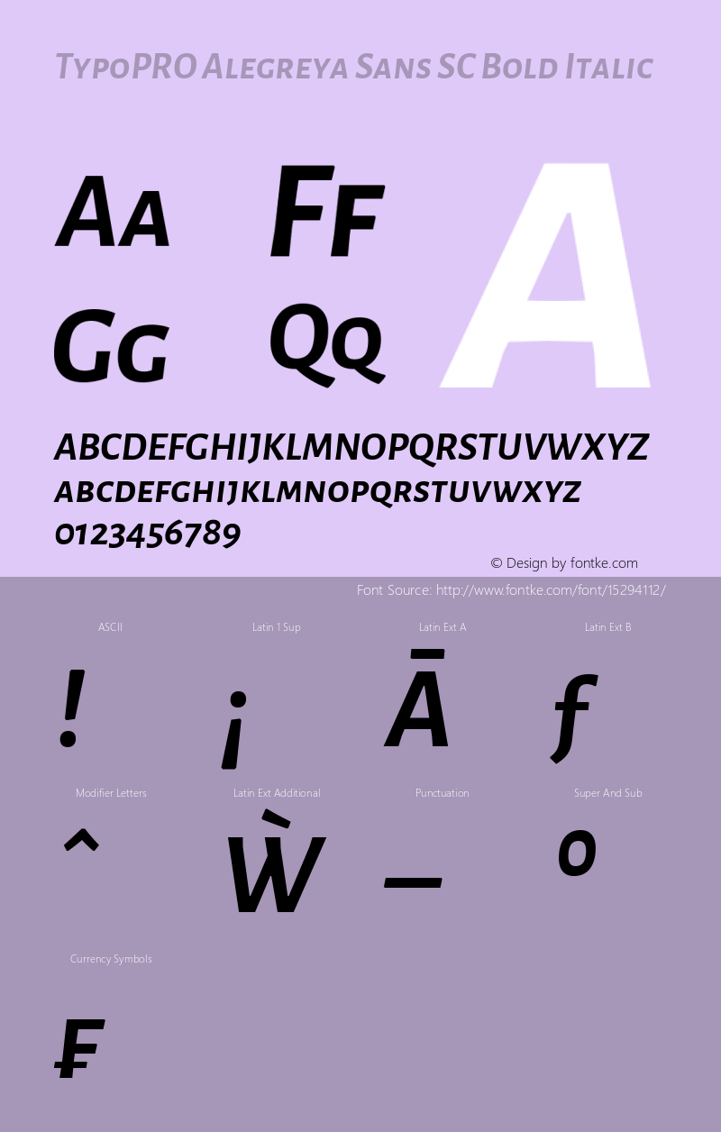 TypoPRO Alegreya Sans SC Bold Italic Version 1.000;PS 001.000;hotconv 1.0.70;makeotf.lib2.5.58329 DEVELOPMENT图片样张