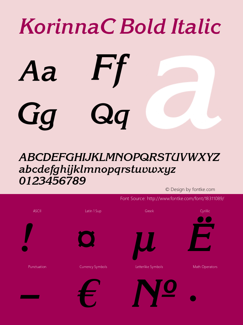 KorinnaC Bold Italic OTF 1.0;PS 001.000;Core 116;AOCW 1.0 161图片样张