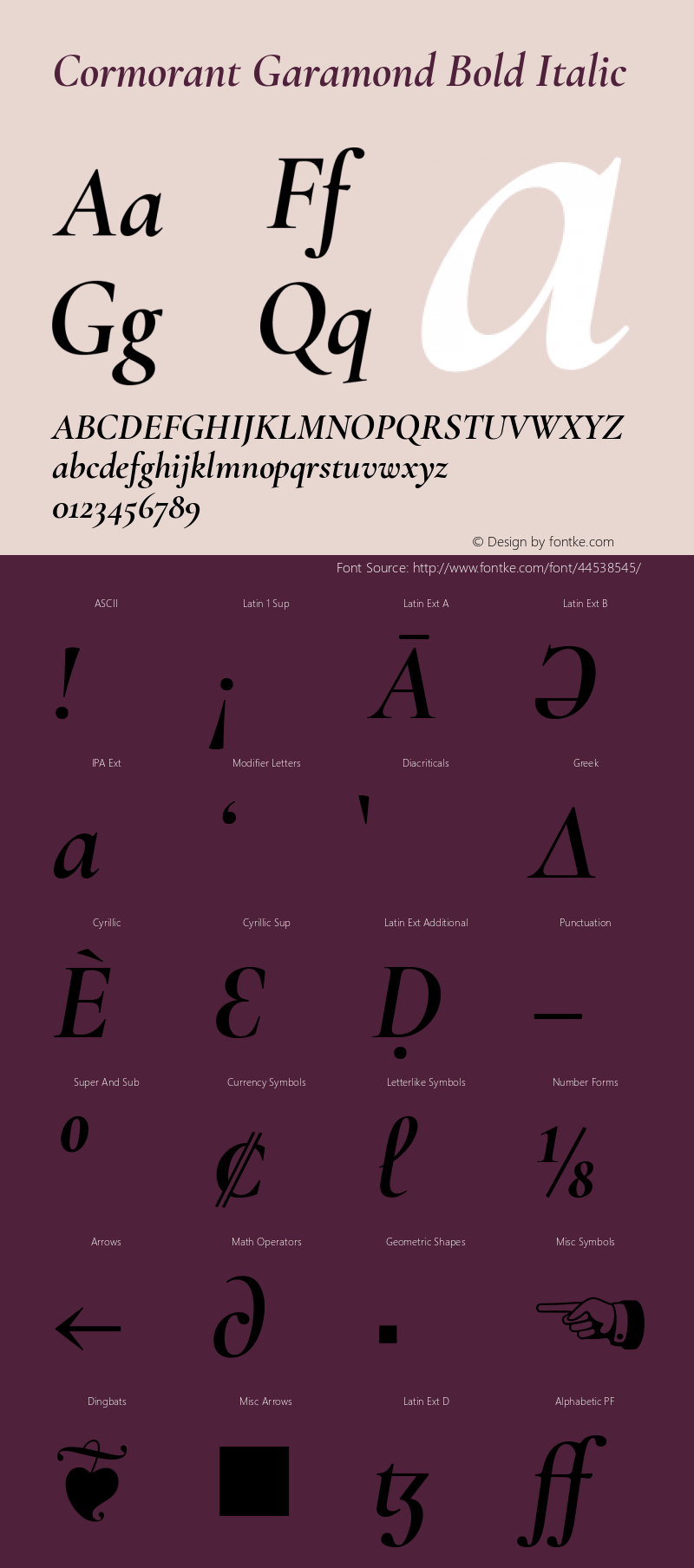 Cormorant Garamond Bold Italic Version 3.303图片样张