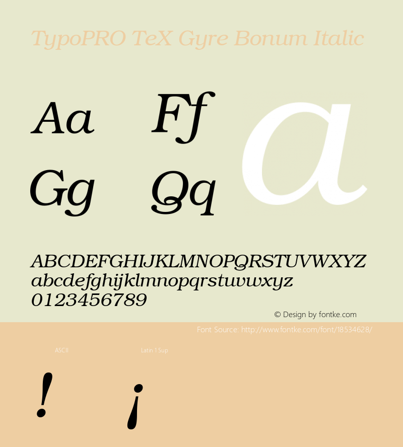 TypoPRO TeX Gyre Bonum Italic Version 2.004;PS 2.004;hotconv 1.0.49;makeotf.lib2.0.14853图片样张