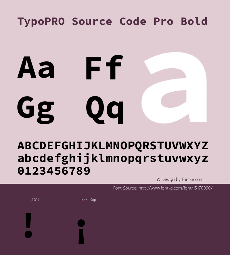 TypoPRO Source Code Pro Bold Version 1.017;PS Version 1.000;hotconv 1.0.70;makeotf.lib2.5.5900图片样张