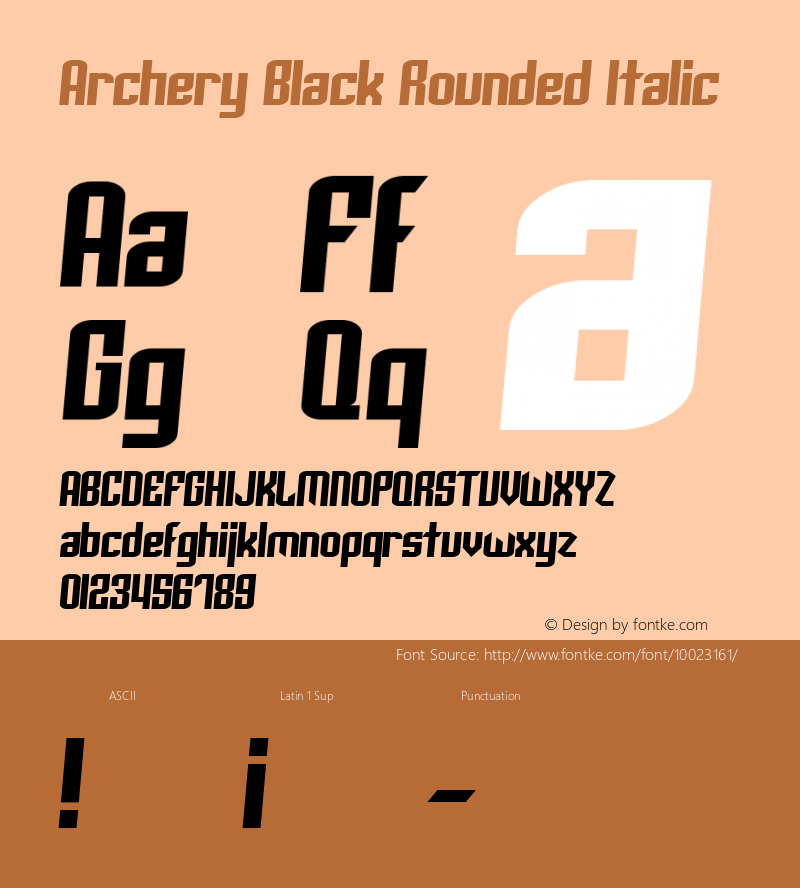 Archery Black Rounded Italic 1.0图片样张