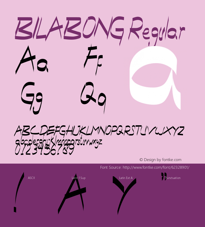 BILABONG Version 1.001;Fontself Maker 3.5.1图片样张