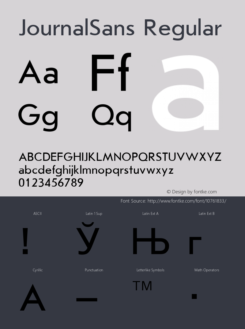 JournalSans Regular Converted from t:\JSN.TF1 by ALLTYPE图片样张