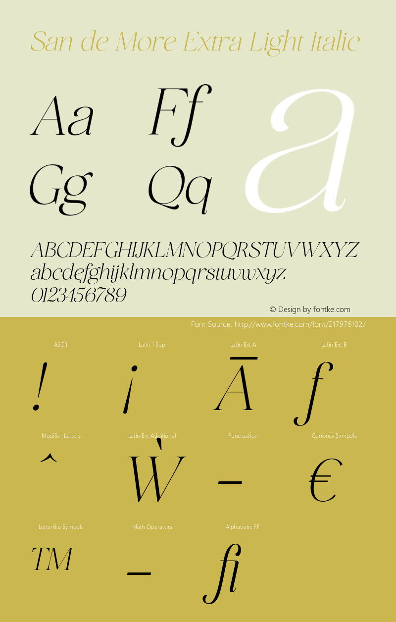 SandeMore-ExtraLightItalic Version 1.000图片样张