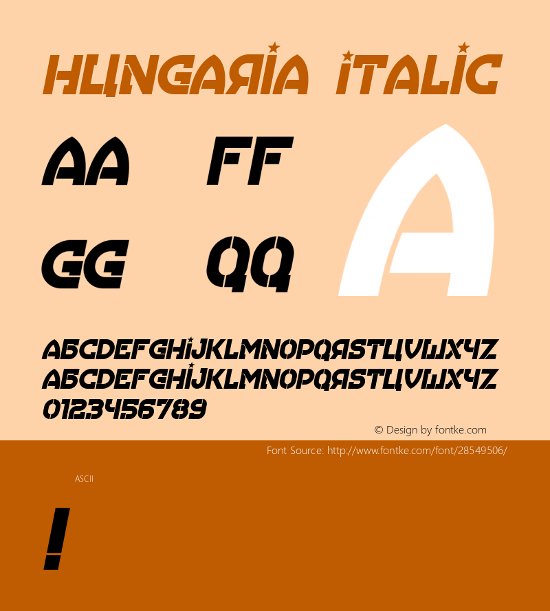 Hungaria Italic Version 1.000图片样张