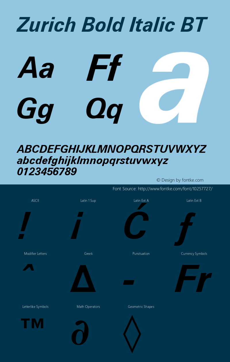 Zurich Bold Italic BT mfgpctt-v1.52 Monday, January 25, 1993 12:07:59 pm (EST)图片样张