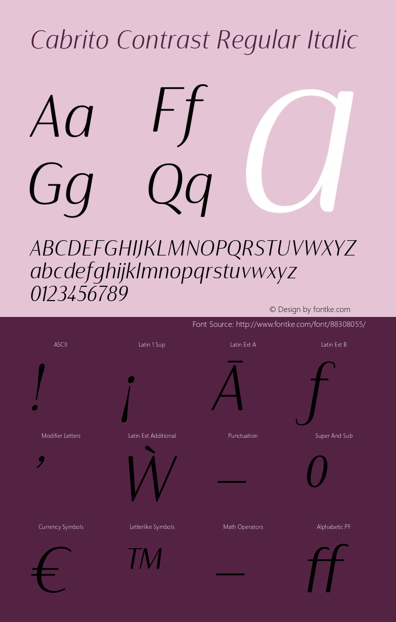 CabritoContrast-RegularItalic Version 1.000图片样张