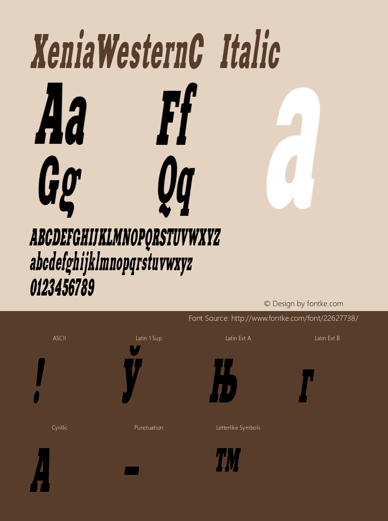 XeniaWesternC Italic 001.000图片样张