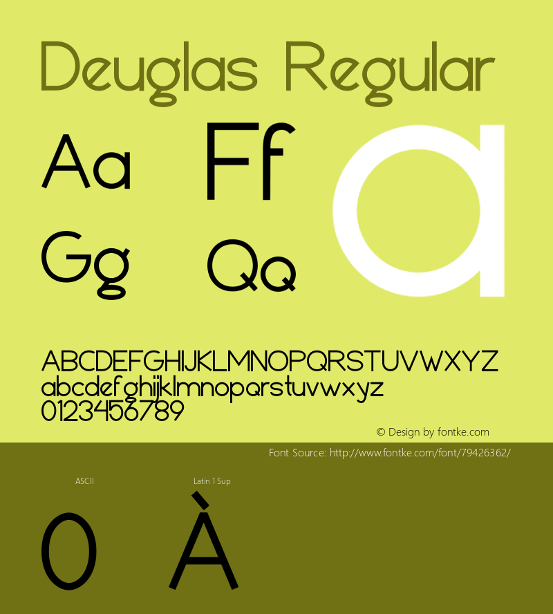 Deuglas Version 1.00;August 31, 2020;FontCreator 12.0.0.2560 64-bit图片样张