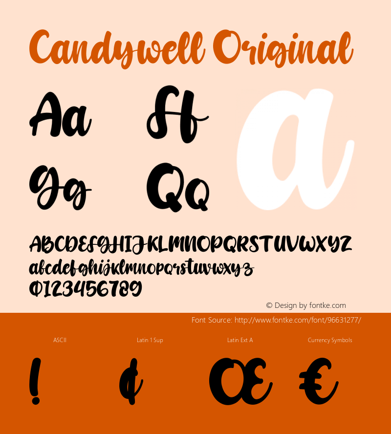 Candywell Original Version 1.00;October 31, 2020;FontCreator 12.0.0.2563 64-bit图片样张