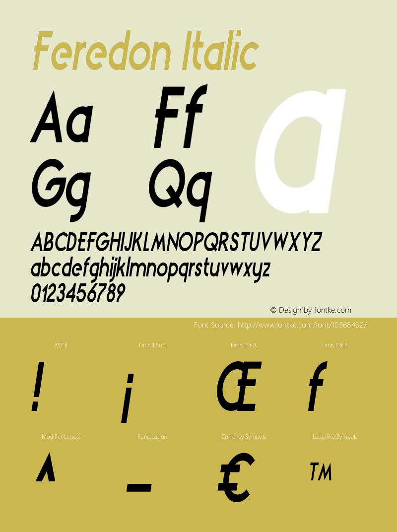 Feredon Italic Version 1.000图片样张