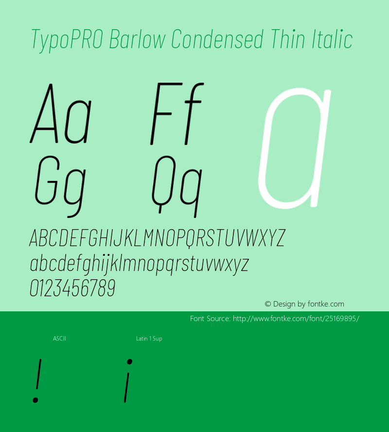 TypoPRO Barlow Condensed Thin Italic Version 1.301图片样张